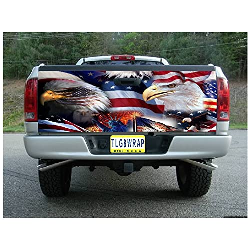 GRAPHIX EXPRESS T40 American Flag Eagle Tailgate WRAP Vinyl Graphic Decal Sticker F150 F250 F350 Ram Silverado Sierra Tundra Ranger Frontier Titan Tacoma 1500 2500 3500 Bed Cover