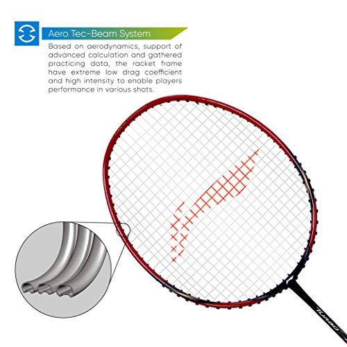 Image of Li-Ning Turbo X50 G4 Badminton Racket (Material: Carbon Graphite , Color: Black / Red)