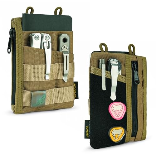 Image of VIPERADE VE18 EDC Pouch, Pocket Organizer for Men, EDC Pocket Organizer, 3 Slots with 2 Zipper Pockets, Multitool Pouch