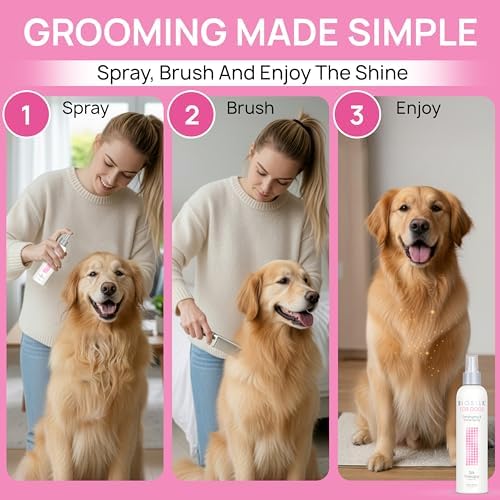BioSilk for Dogs Silk Therapy Detangling and Shine Protecting Spray, pH Balanced Leave-In Mist with Silk and Vitamins for Dematting, Paraben-Free, All Coats and Breeds, 8 Fl Oz - 2