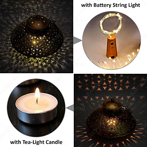 Image of Handicraft Wall Iron Antique Brass Hanging Traditional Dhoop Burner Holder | Ideal for Diwali Decoration, Pooja Temple, Yoga Room Gifting - Gold