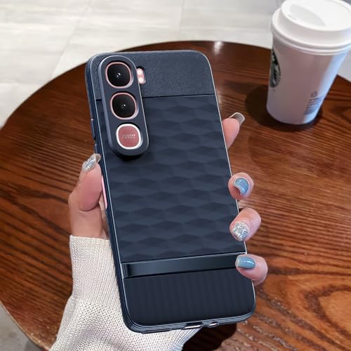 Image of Pikkme Back Cover for Vivo Y31 5G Camera Protection 3D Hexa Cube Design Silicone Protective Bumper Case (Blue)