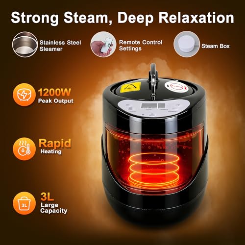Portable Sauna for Home, Spacious Sauna Tent with 3.0L Fast-Heating Steamer Steamer & Ergonomic Chair for Full Body SPA, Easy Assembly Quick Heat-Up Sauna Experience - Image 5