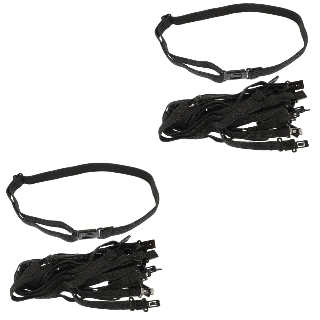 TINEASUR 2sets Men's Solid Bow Tie Elastic Bow Tie Strap Adjustable for Uniform 10pcs*2