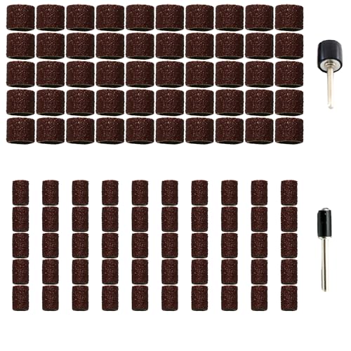 TMAX 100p 1/2" + 1/4" Sand Drum Grit 60 Coarse for Dremel Rotary Tool