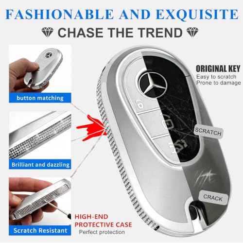 Image of Creativity for Mercedes Benz key cover and keychian (Grey Combination)
