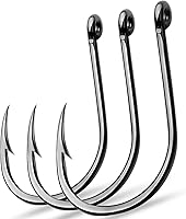 AMHDV 200pcs Super Strong Circle Octopus Fishing Hooks - Sizes 10# to 5/0# for Bass, Catfish, Freshwater & Saltwater