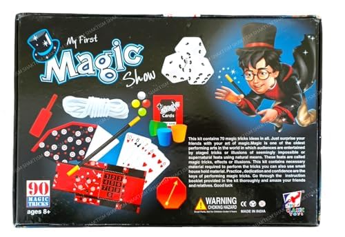 Image of SHAKTISM Magic Show Game Box Kids With 90 Tricks, Magic Kit Games For Kids For Age 5 And Up Children's Day Gift, Prank Gadgets Magic Table Birthday Gifts For Boys And Girls (Magic Tric 90), Multicolor