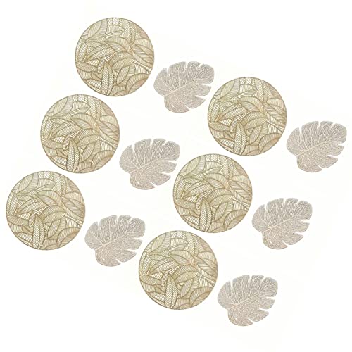 Sets de table d'exception dorés ajourés avec sous-verres