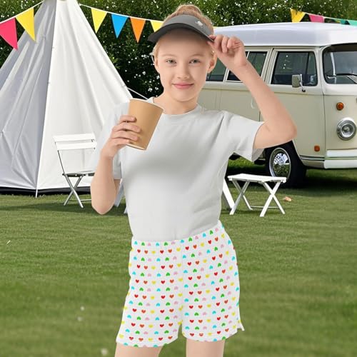 Girls' Shorts Kids' Elastic Soccer Running Athletic Pants with Pockets 7-15 Years2