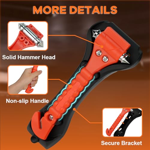 Sinsen SA09F Car Safety Hammer Set Of 2 Emergency Escape Tool Auto Car Window Glass Hammer Breaker And Seat Belt Cutter Escape 2-In-1 thumb #4