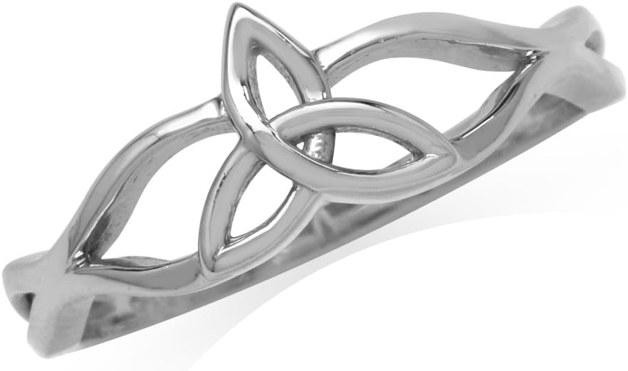 Silvershake 18K Yellow Gold Plated 925 Sterling Silver Triquetra Trinity Celtic Knot Ring Jewelry for Women