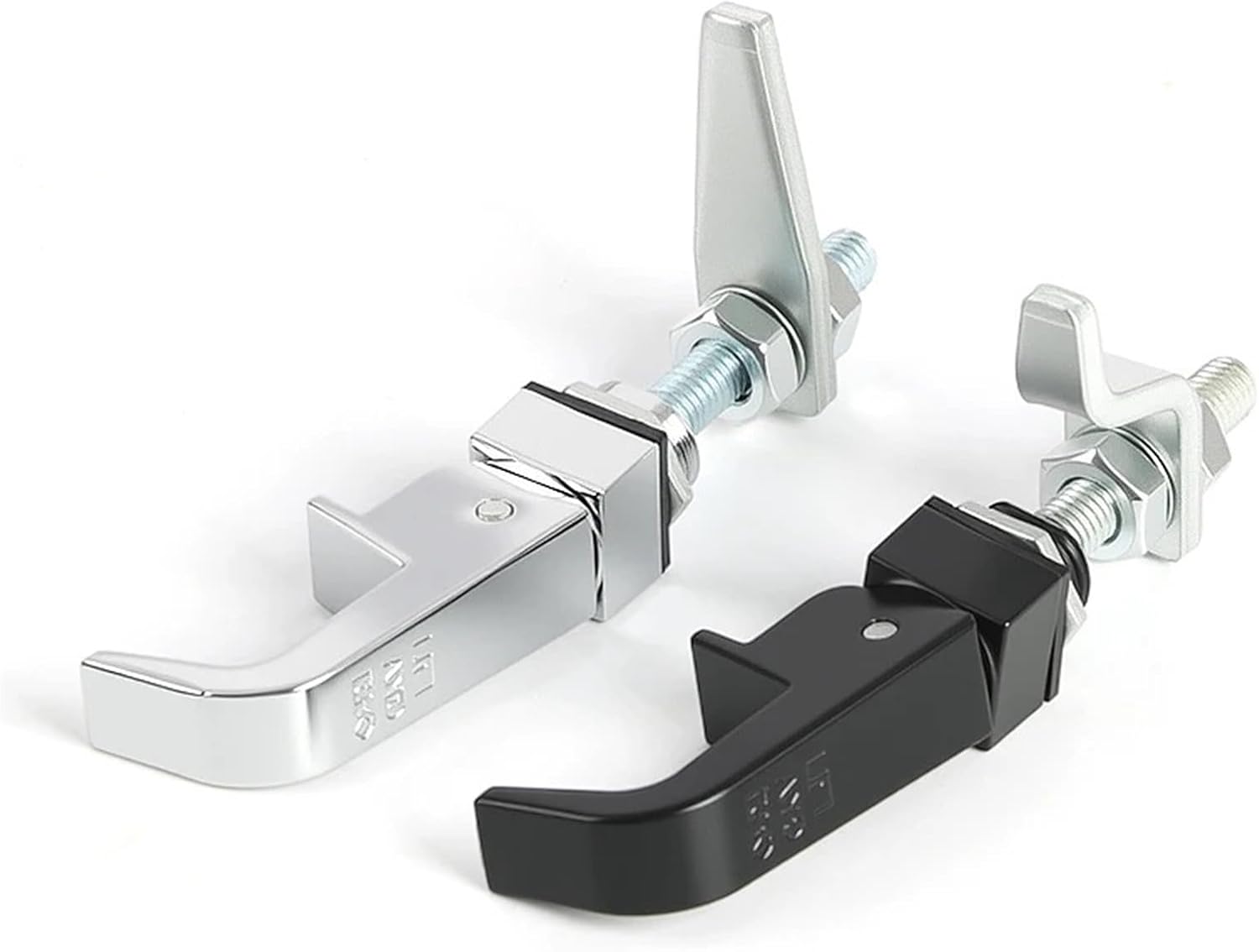 MS310 L-Type Zinc Alloy Lock with Flexible and Arbitrary Rotating Handle Lift Turn Compression Latches 1Pcs(Light Chromium)