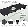 MARCHWAY Lightweight Folding Tent Camping Cot Bed with Lever Lock, Easy Setup Portable Compact for Outdoor Travel, Hunting, Hiking, Motorcycling, Support 330Lbs (Black)