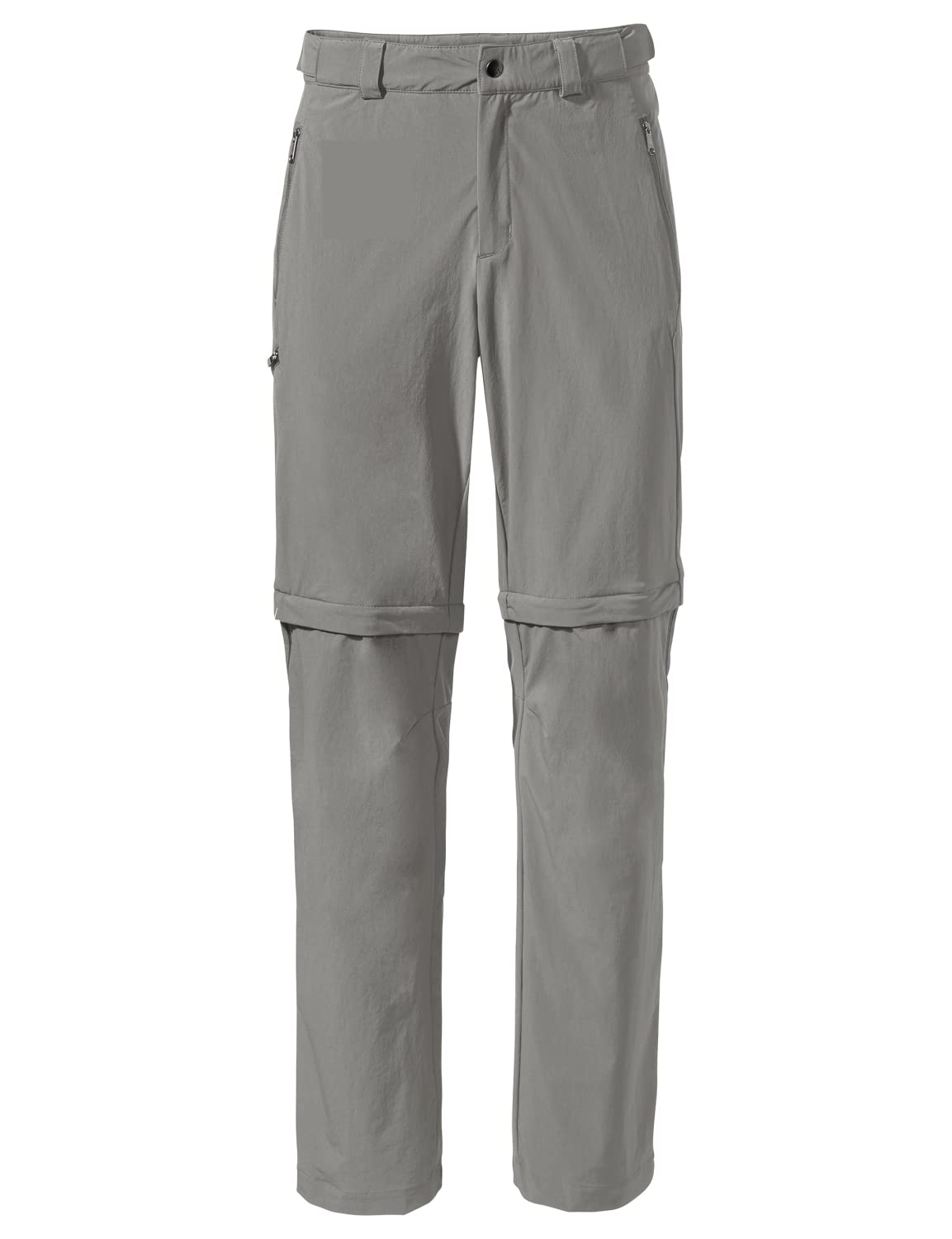 VAUDE Wanderhose Herren Farley Stretch T-Zip Pants III - Wasserabweisende Herren Wanderhose Zip Off, atmungsaktive Trekkinghose mit Hosenbund - Stone Grey, 56-Short