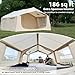 Oxford Inflatable Tents for Camping, 10 Person Glamping Tents with Stove Jack, Hand Pump, Skylights & Canopy,Waterproof 4 Season Use for Camping & Hiking (Beige-10 Person)