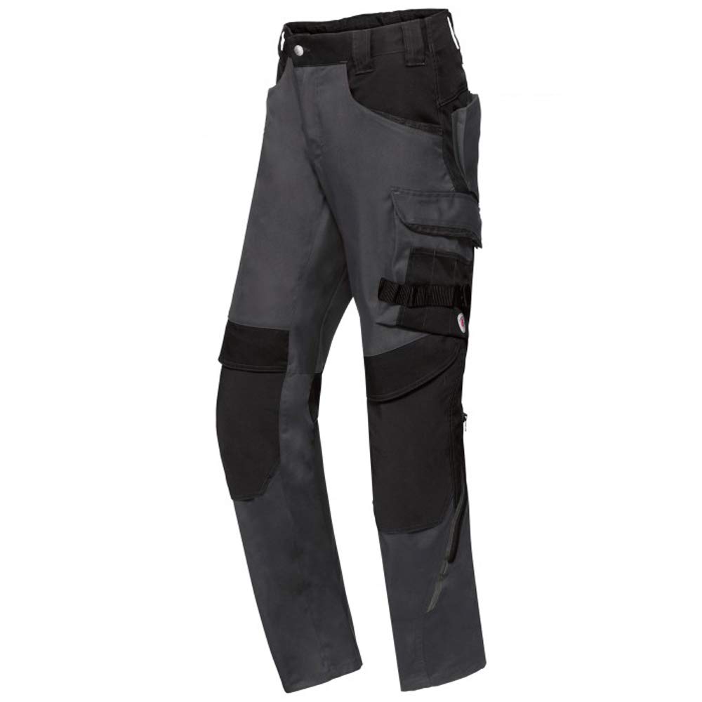 BP 1825-032-5632-41/42n Fabric Blend with Stretch Work Trousers for Men, High Waist at Back, 65% Polyester/35% Cotton, Anthracite/Black, 41/42N Size