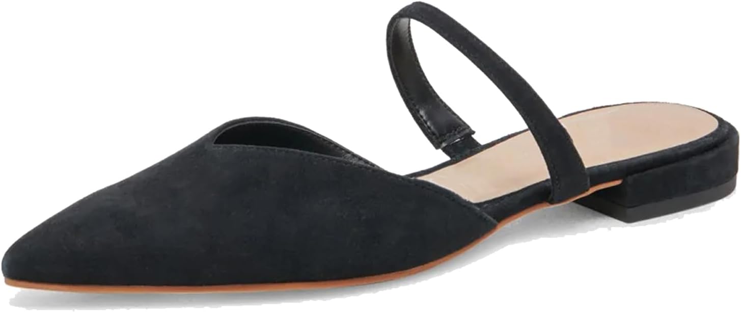 Mesh Mules for Women Comfy Raffia Woven Strap Closed Pointed Toe Mule Flats Casual Slip on Dress Slides Flats