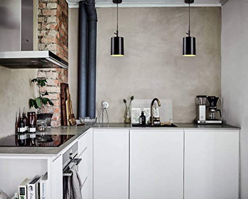 Homiforce Vintage Style 1 Light Black Cylinder Pendant Light With Metal Shade In Matte-Black Finish-Modern Industrial Edison Style Hanging For Kitchen Island Cl2017080 Close To Ceiling (Faye Black) #TOP1