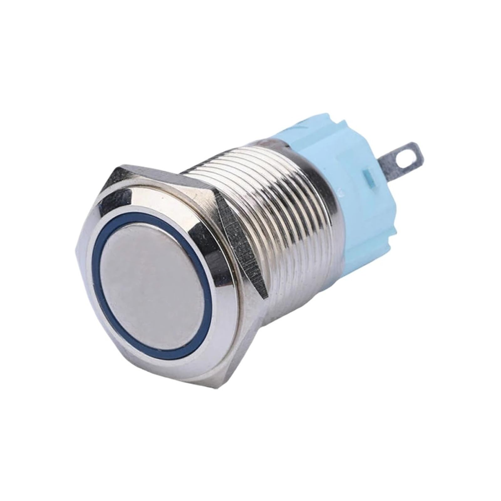 U3IPKZ58 IB16S 16MM ON Off Switch Metal Waterproof Self-Locking Reset 12V 220V LED Light Power Button Switch 24V Anti-Vandal Switch(White LED,3-9V(5V))