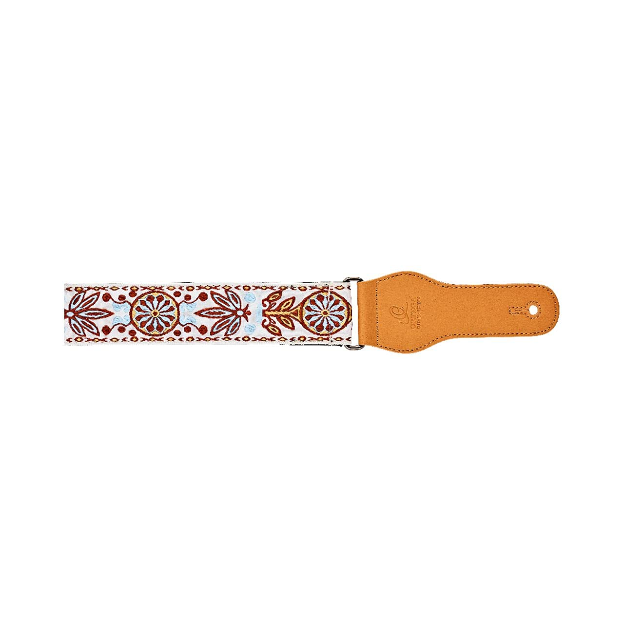 Ortega Guitars Adjustable Guitar Strap – Acoustic Guitar / Bass, Electric Guitar / Bass – Creative Series – Cotton, Classic White (OCS-540)