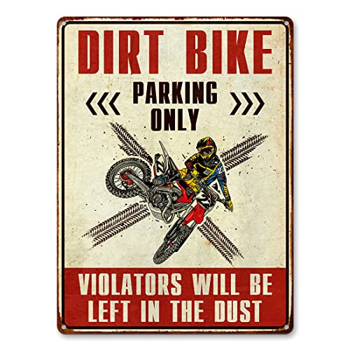 Dirt Bike Sign Decor for Boys, Aluminum, 9" x 11
