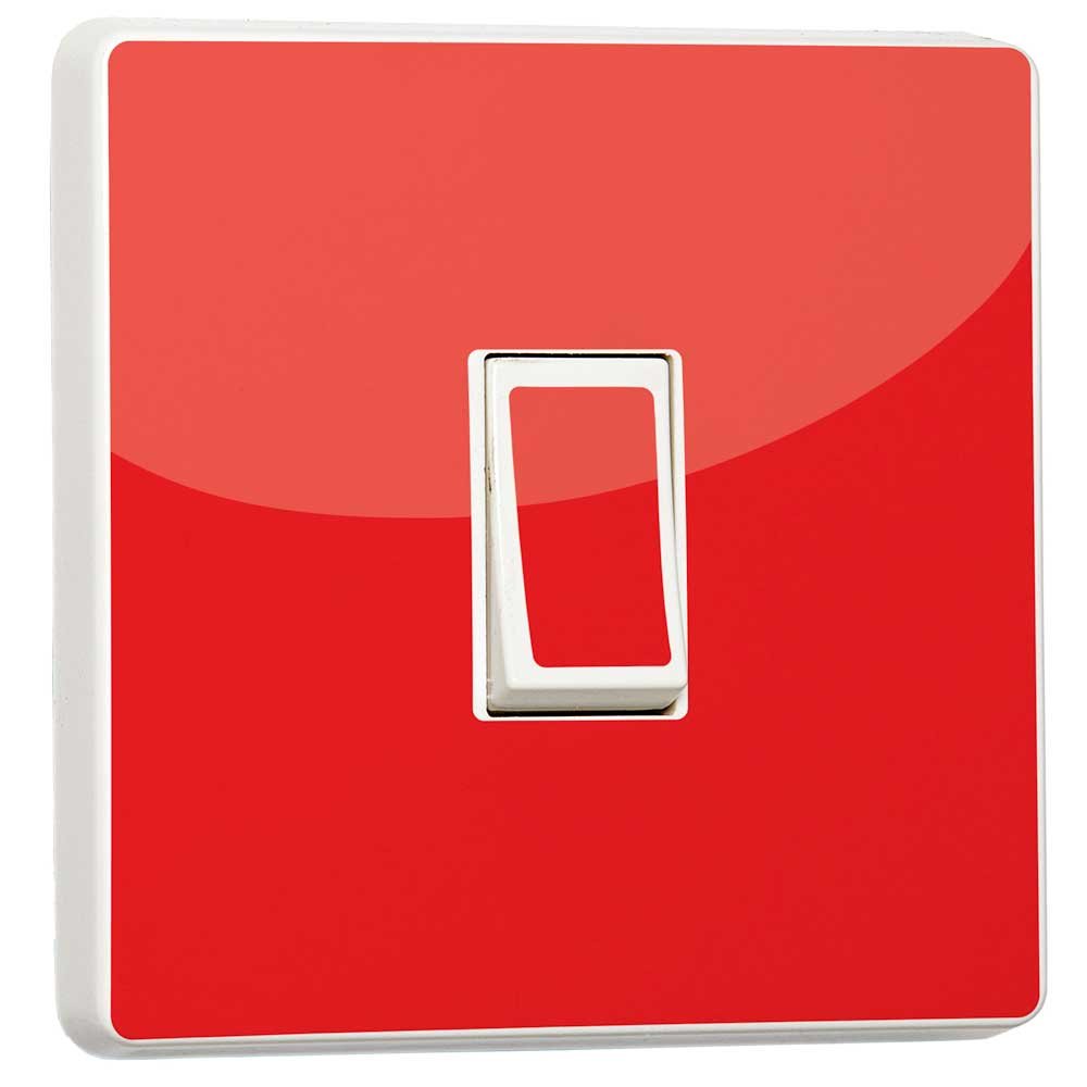 Stika.co Red Pack Of 2 Plain Single Light Switch Sticker Vinyl Cover Skin Decal Home Decorative Accessories