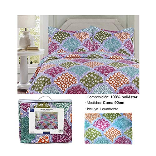 Comercial Candela Colcha Primavera y Verano Rombos Colores para Cama de (90)