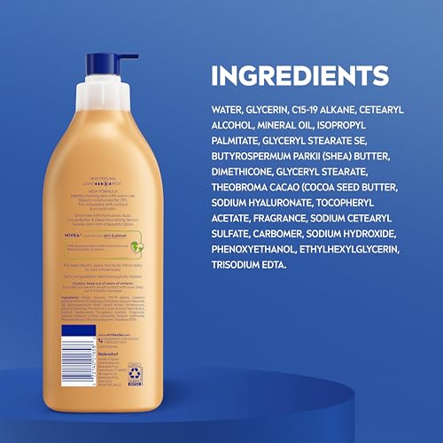 NIVEA Cocoa Butter Body Lotion for Dry Skin with Hyaluronic Acid, 16.9 Oz - image 9