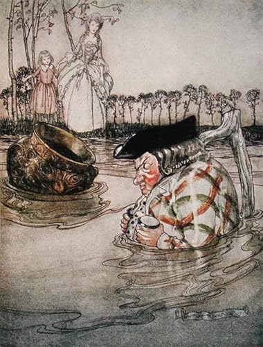 Affiche impression d'art tableau les Deux Pots d'Arthur Rackham image sur toile 60x90cm