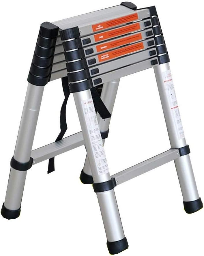 Home Aluminum Alloy Extension Ladder, Folding Anti-Skid Extension and Landing Function, Portable Outdoor Engineering Herringbone Ladder (Size : 2.0+20M)