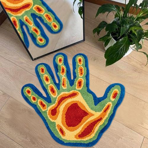 KPOCES Hand Shaped Rug Fun Bathroom Rugs Cool Aesthetic Bath