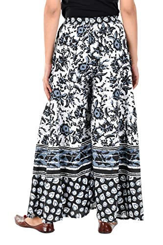 Image of Women's Cotton Printed Palazzo (Free Size) Black