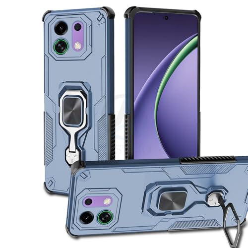 Image of AESTMO Armor Back Cover for Oppo K13 Turbo /Turbo Pro 5G | Ring Holder & Kickstand & Camera Protection in-Built | 360 Degree Protection Back Case Cover (Blue)