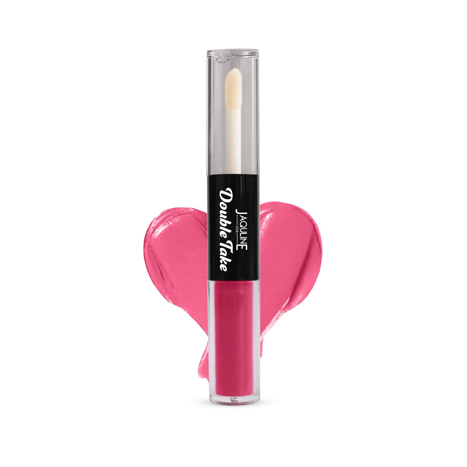 JAQULINE USA Double Take Matte & Gloss Lipstick | Dual Finish | Long-Lasting | Non-Transfer | High Shine & Intense Color - Pink Sorbet 02, 6.5 ml