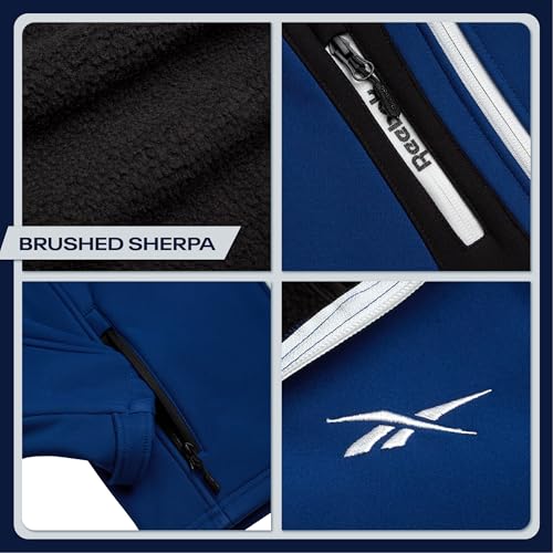 Image of Reebok Boys Softshell Jacket, Sherpa Fleece Lined Hooded Windbreaker