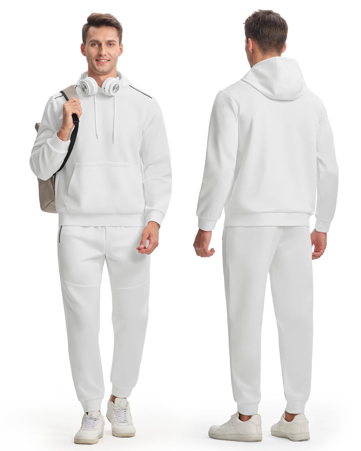 donhobo Tuta da jogging da uomo, 2 pezzi, con cappuccio e pantaloni sportivi, streetwear, stile alla moda, per uomini, palestra, calda, tuta sportiva traspirante