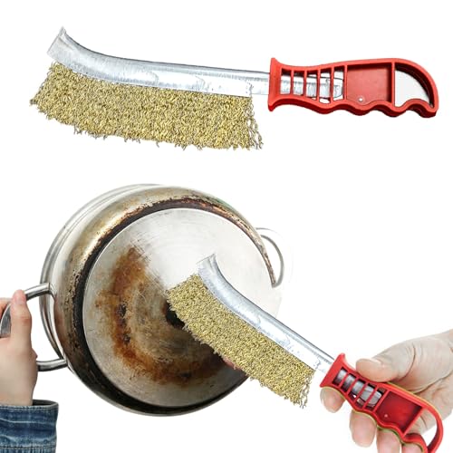 Image of Wire Brush Set 2Pcs Stainless Steel Wire Brushes For Metal Rust Dirt With Ergonomic Handle Grip