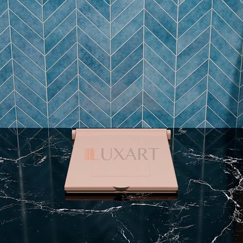 Image of LUXART Indian Toilet Cover Square 56L x 42W | Pink 21 Inch Orissa Pan Toilet Seat Cover | PP Commode Lid with Easy Installation Kit | Pink Finish | 2 Year Warranty