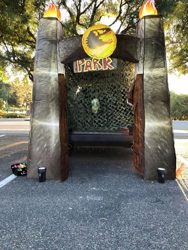 Halloween Inflatable Dinosaur Trunk or Treat Car Decorations Kit for SUV Banner,Garage Door Car Decorations Haunted House Car