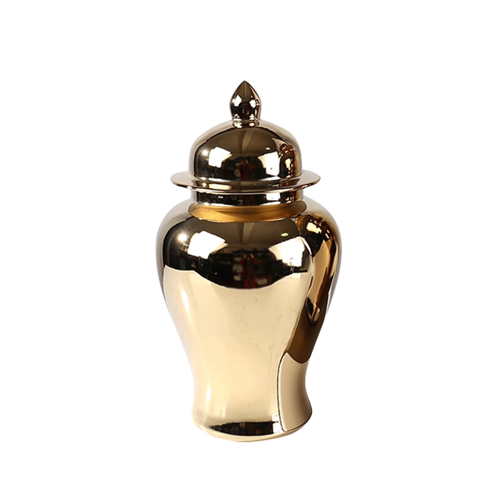 Ceramic Ginger Jar with Lid,Temple Jar Luxury Golden Temple Jar Modern Porcelain Storage Jar Decorative Flower Vase Decorative Canister(60x27cm)