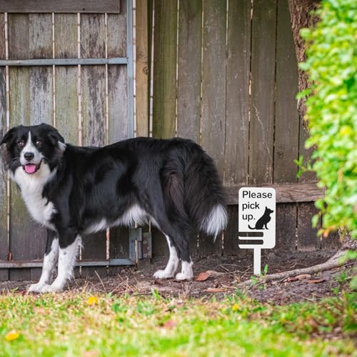 HYTROVE Witterungsbeständiges No Pooping Dog Sign mit Erdspieß Praktische Gartendeko und Höflicher Hundekot Hinweis für Innen Außenbereiche Einfache Montage Umweltfreundliche