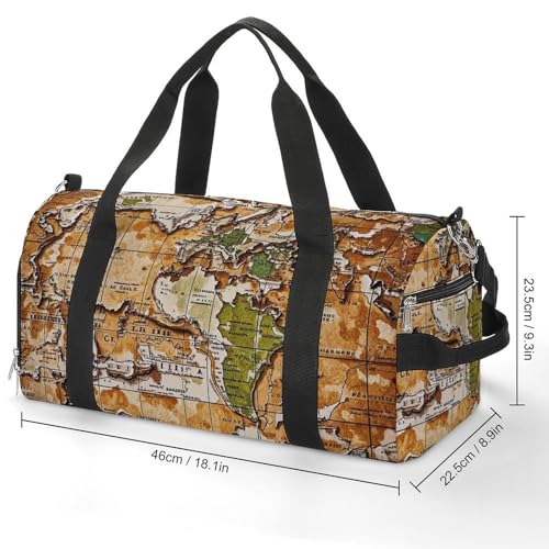 A Worn-out World Map Gym Bag Sport Gym Tote Bag Lightweight Duffle Bag Carry On Weekender Bags for Women Men2