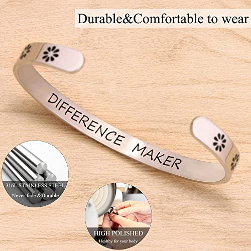 Btysun Bracelets for Women Mothers Day Bracelet Gifts from Daughter Inspirational Gifts for Women Graduation Gifts for Her Motivational Birthday Cuff Bangle Friendship Personalized Mantra Jewelry…