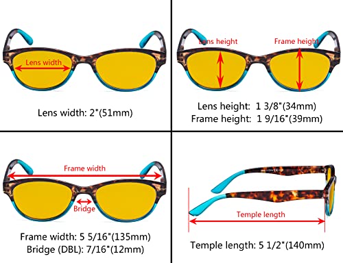 Image of Eyekepper 5 Pack Computer Reading Glasses Cat Eye Blue Light Blocking Readers Amber Tinted +3.00