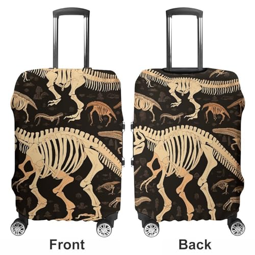 Dinosaur Skeleton Print Printed Luggage Cover Protector, Fits 18-32 Inch Luggage3