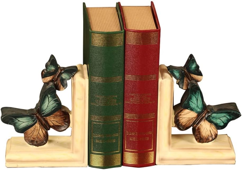 Mordern Bookends Bookends, Decorative Book Ends Heavy Duty Book Stoppers for Heavy Books 1 Pair Resin Bookend Book Support for Shelves Decorative Bookend Supports