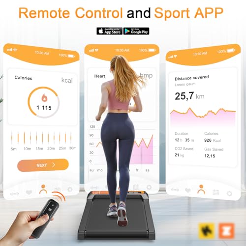Image of Compact Walking Treadmill Pad with 0-8% Incline | 4-in-1 Treadmill with handle,2.5HP, 270 lbs,Perfect for Running, Walking & Under-Desk Use,Quiet Operation for Home or Office