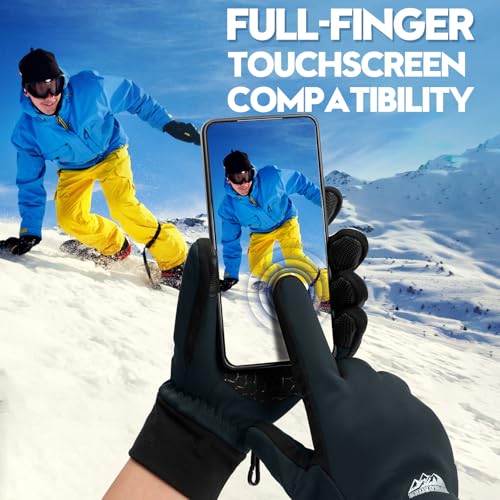 Image of Bruvoalon Winter Gloves for Women & Men, 3M Thermal Insulation, Lycra Fabric, Touchscreen, Anti-Slip