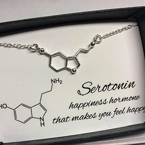 Collar de la molécula química de la serotonina, con colgante único